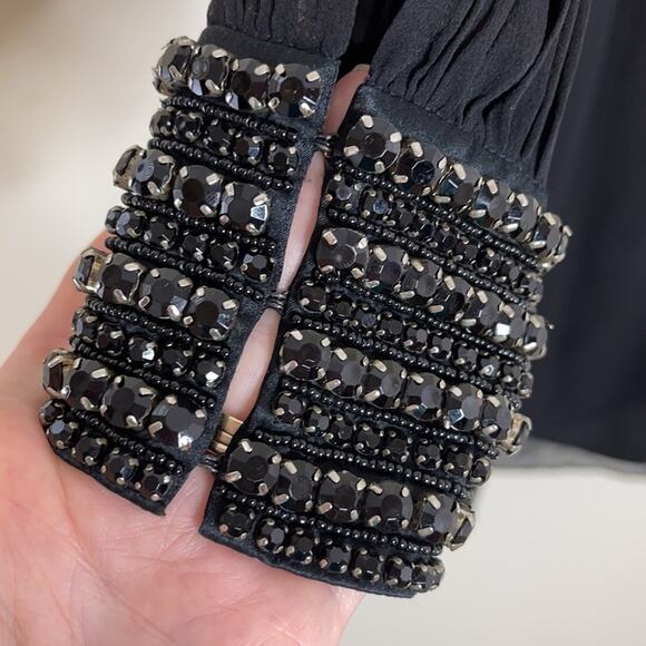 Trina Turk Black Jewel Split Sleeves Dress Size 0 - Picture 3 of 12